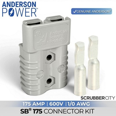 Genuine Anderson SB175 Connector Kit 175A Gray 1/0 AWG 1 Housing 2 Contacts