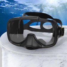 Scuba Mask with Drain Valve Wide View Suitable for Adults Anti-Fog Free Diving