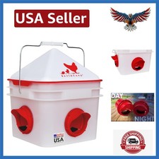 Compact Poultry Feeder: 10lb Capacity, 4 Feed Ports, Ideal for Backyard Flocks