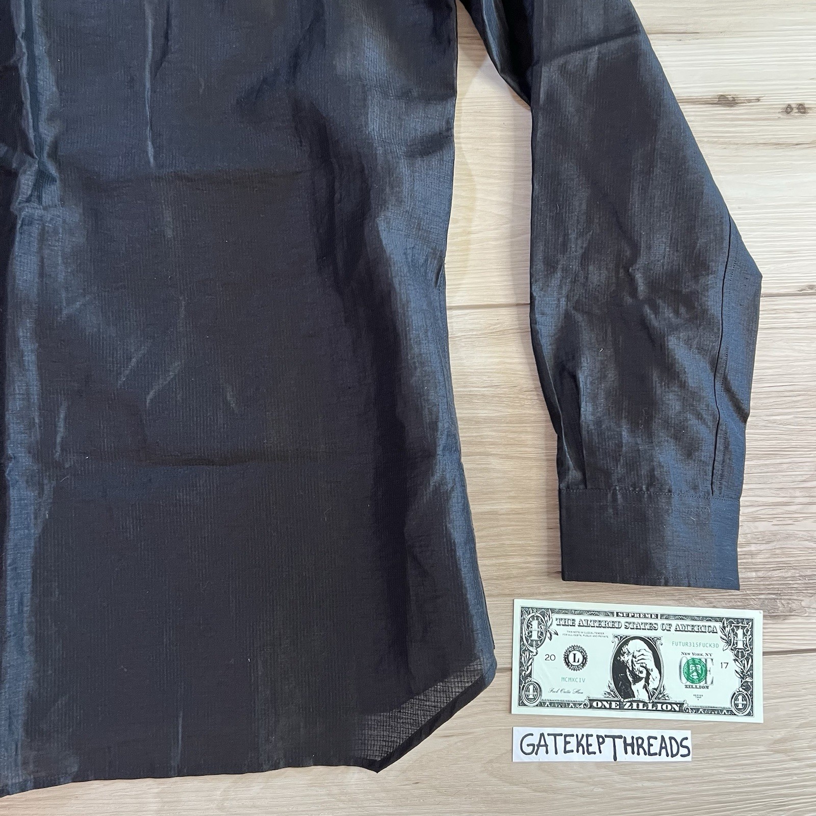 Rick Owens EDFU SS23 Larry Linen Snap Button Shirt Black Men’s 50 IT 40 US