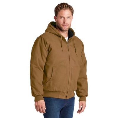 NWOT CornerStone CSJ41 Washed Duck Cloth LARGE Insulated Hooded Work Jacket