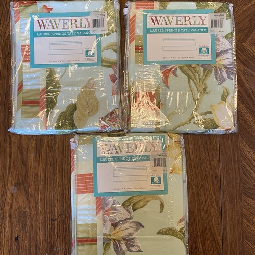 Waverly Laurel Springs Tate Valance Floral 52x16 in Set of 3 New - Picture 1 of 9