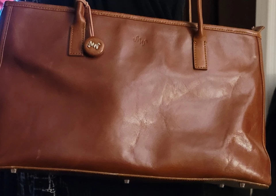 Monsac Original Bolso de Mano Cartera Marrón Rectangular Cuero Bolso de Hombro Bolso de Mano Foto 3 de 4