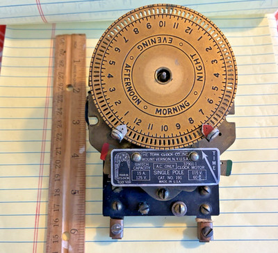 Vintage TORK CLOCK CO. SINGLE POLE CLOCK SECTION - PART - SOLD AS IS - LOOK!