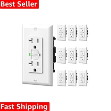 10-Pack GFCI Outlets 20A - Weatherproof, LED Indicator, Safe Design