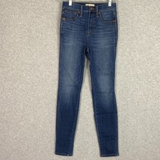 Madewell Jeans Womens 25 Blue 10" High Rise Skinny Stretch Med Wash Denim