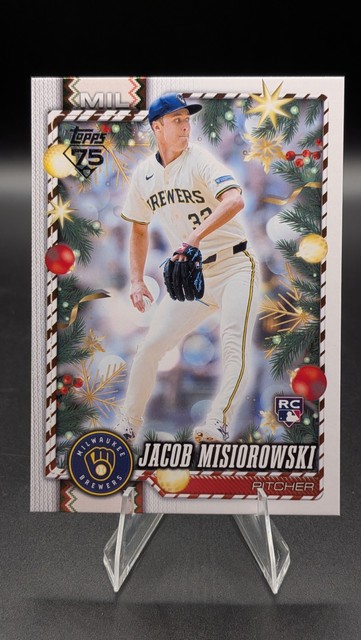 2026 Topps Holiday Jacob Misiorowski SP Variation Back RC Brewers Rookie