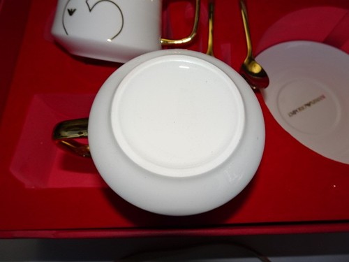 Emporio Armani Espressotasse & Untertasse Geschenkset - 2 Tassen 2 Teller 2 Löffel - Hase - Bild 9 von 11