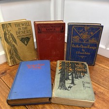 Antique Western Cowboy Books HB VTG LOT 5 1918-43 VTG Adventure Stories