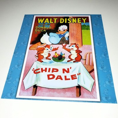 Chip n Dale Poster Donald Duck Authentic Disney Lithograph Print Chip and Dale