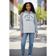 American Eagle Outfitters Vintage Athletic Grey Hooded Sweatshirt Hoodie S/P