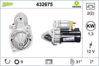 Anlasser Starter Valeo Origins - NEW O.E. Technologie 432675 FüR 2DK VW Mercedes