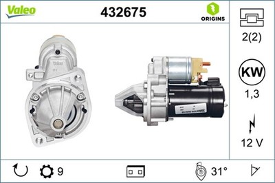 Anlasser Starter VALEO ORIGINS - NEW O.E. TECHNOLOGIE 432675 für 190 VW KLASSE 2