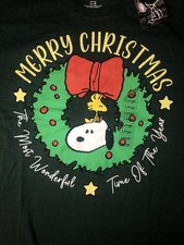 PEANUTS SNOOPY WOODSTOCK CHRISTMAS Most Wonderful Time T-Shirt MENS L NEW NWT