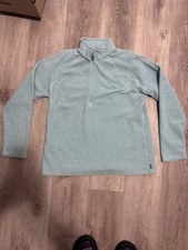 Eddie Bauer Sweater Women's L Blue Fleece Lightweight Quarter Zip Pullover