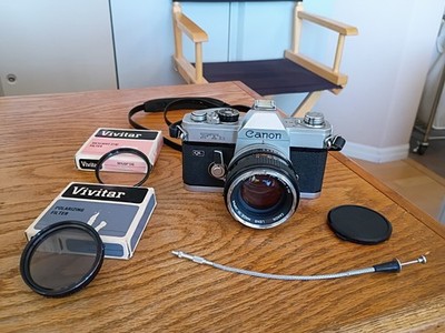 Canon FTb QL 35mm Film Camera 50mm Lens New Battery, Tested