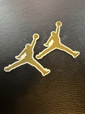 2 Nike Stickers - Jordan Gold Jumpman Swoosh Logo 4.25 Air Jordan Flight