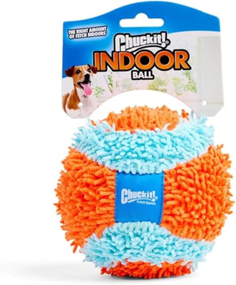 Chuckit! Indoor Fetch Ball Dog Toy (4.75 Inch), Orange and Blue