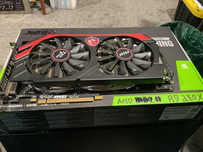 Msi gaming x AMD Radeon R9 280X 3GB graphics card in box