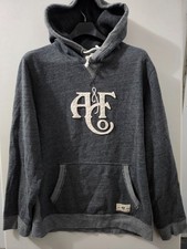 Abercrombie Fitch Sweatshirt Mens XL Gray Waffle Lined Hoodie AF Embroider Y2K