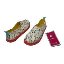 Toms Youth Girls Size 5 Alpargata Ivory Paper Source Floral Llamas Print