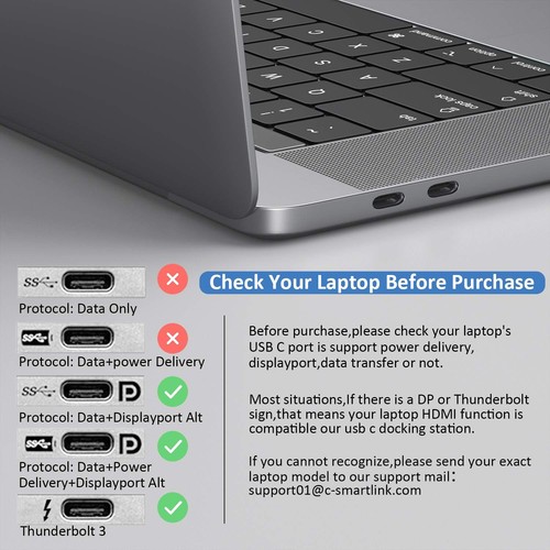 USB C Docking Station Dual Monitor,USB C Monitor 2 HDMI + VGA - 第 9/9 張圖片