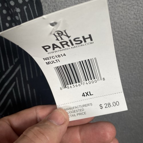 PARISH NATION T-SHIRT MENS 4XL BLACK & WHITE SPLIT TEE CITY SCAPE AOP NWT - Picture 4 of 9