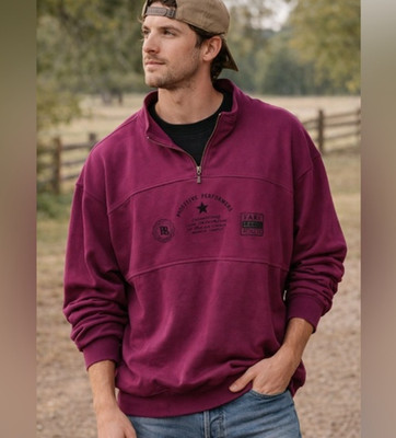 Vintage 90s Bugle Boy 1/4 Zip Sweatshirt XL Magenta Purple Pullover Streetwear V