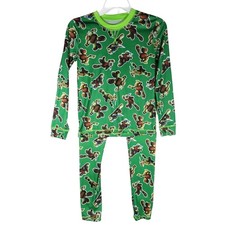 Teenage Mutant Ninja Turtles TMNT Boys Green All Over Print Pajama Set XL 16/18