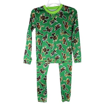 Teenage Mutant Ninja Turtles TMNT Boys Green All Over Print Pajama Set XL 16/18