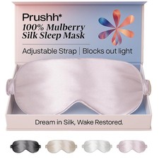 Prushh Adjustable Silk Sleep Mask Eye Covers  100 Pure 6A Mulberry Silk 