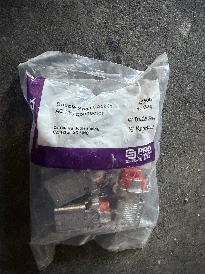 Sigma Electric C-570 Zinc Die Cast Double Snap Lock AC/MC Connector 3/8 Dia. in. - Image 2 of 2