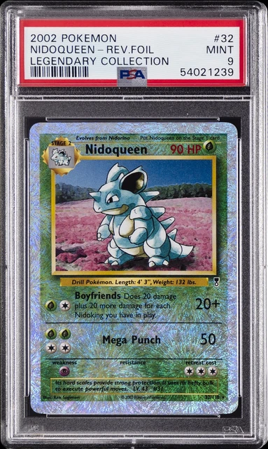 2002 POKEMON LEGENDARY COLLECTION #32 NIDOQUEEN-REVERSE FOIL PSA 9