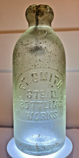 Fort Ft Smith Arkansas Steam Bottling MEEK Hutchinson blob top soda bottle Hutch