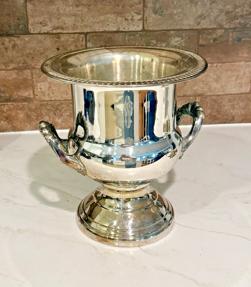Vintage Leonard Silverplate Trophy Urn Ice Bucket Champagne Cooler 10" Tall