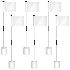 6 Set Golf Flagstick Golf Pin Flag Hole Cup Set Putting Green Poles Nylon Practi