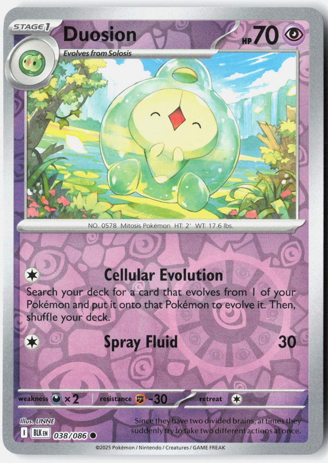 Duosion Reverse Holofoil [SV: Black Bolt - 038/086] - NM - Pokemon TCG Card