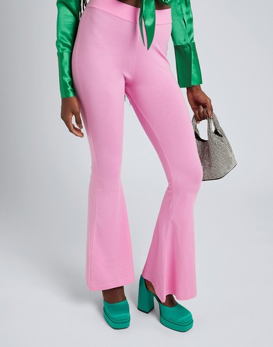 8 Trousers Size L Pink Flared Leg Made in Portugal - Picture 3 of 6