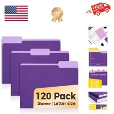 File Folders, 120 Pack Manilla Folders 8.5 x 11, 1/3 Cut Tab for Easy Labelin...