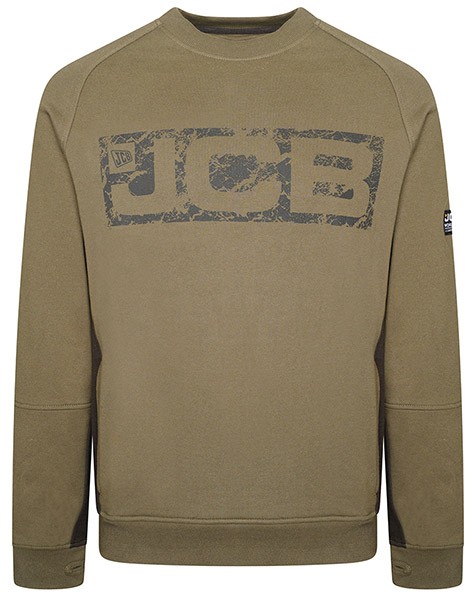 Jcb Workwear Trade Crew Sweatshirt Olive Green Size S