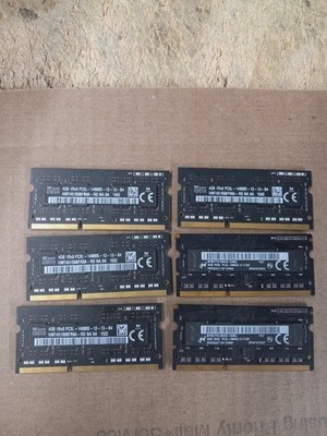 24GB  -LOT OF 6 - Micron SK Hynix Apple 4GB 1RX8 PC3L-14900S MacBook Pro RAM