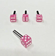 4 Dice Pink Interior Door Lock Knobs Pins For Car-truck-hot Rod-classic