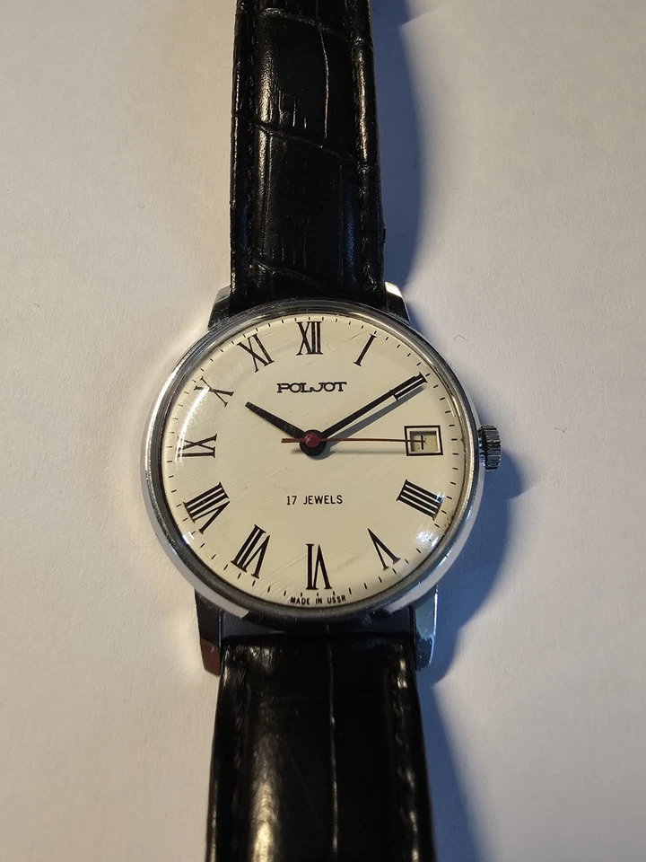 Poljot Uhr 17 Jewels Mechanisch Handaufzug Made in USSR Vintage Römische Ziffern - Bild 2 von 4