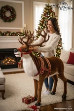 Home Accents Holiday 4.5ft Animated Reindeer Deer Motion Music Open Box