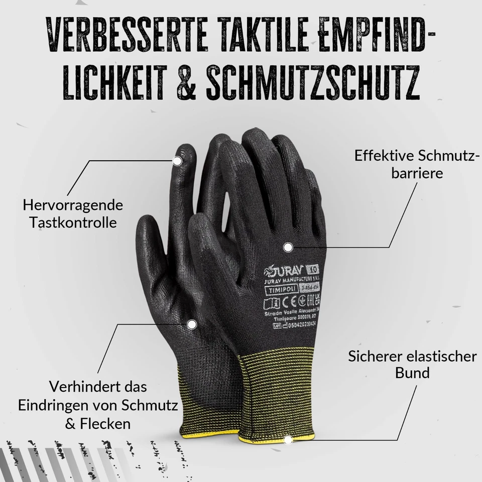 ✅24 Paar Arbeitshandschuhe Montagehandschuhe Schutzhandschuhe Garten Handschuhe✅ - Bild 3 von 4