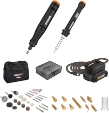 MAKERX WX988L 2Pc Crafting Tool Combo Kit - Rotary Tool + Wood & Metal Crafter