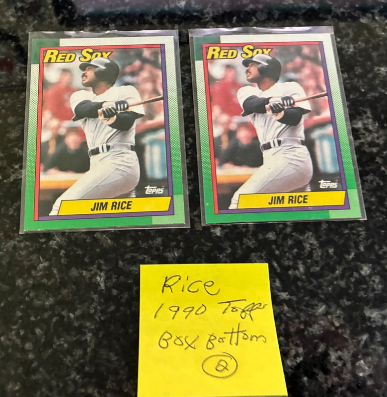 JIM RICE CARD LOT (1990 TOPPS BOX BOTTOMS)..............2 TOTAL