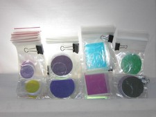 STAINED GLASS PACK: TRANSPARENT W/ COLOR REFLECTIVE CIRCLES  SQUARES PACK 2