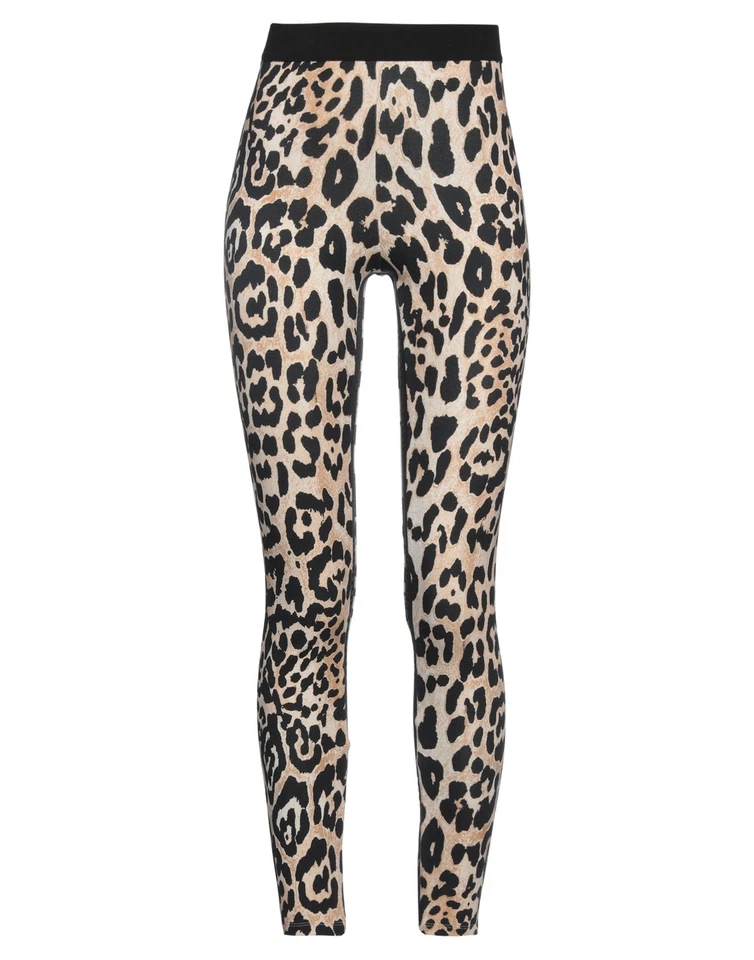 RRP€234 PACO RABANNE Leggings Size XS Beige Stretch Leopard-Print - Image 3 of 4