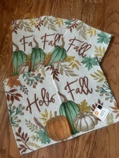 Old East Main”Hello Fall”Harvest Tapestry Placemats~Set/4~13”x18”~Multi Pumpkins
